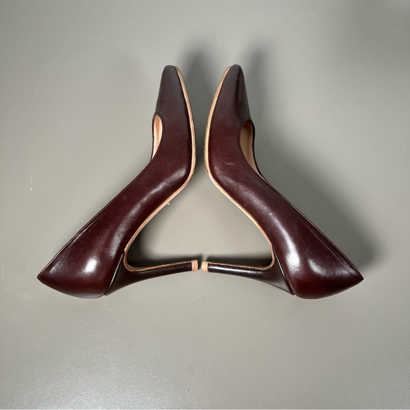 Maria Teresa Lopez Dark Brown Leather Stiletto Pump Heels Women’s Size 7 - Picture 4 of 9